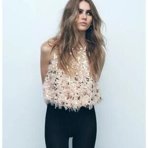 Frayed Sequin Top